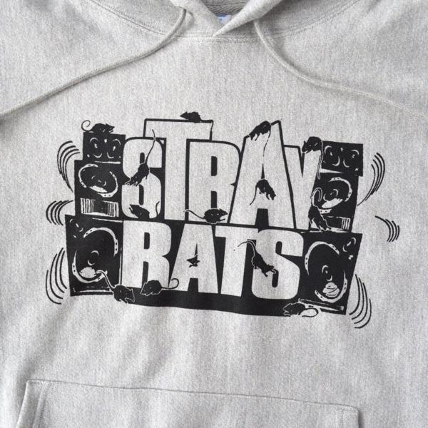 STRAY RATS /// JUNGLE HOODED SWEAT SHIRTS Grey 01