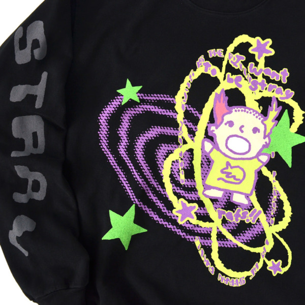 STRAY RATS /// STAR KID SWEAT SHIRT Black 01