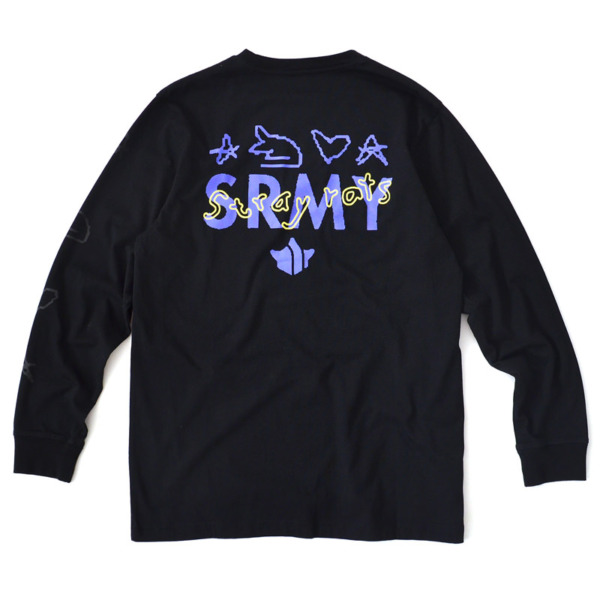 STRAY RATS /// SRMY Spray Long Sleeve Tee Black 02