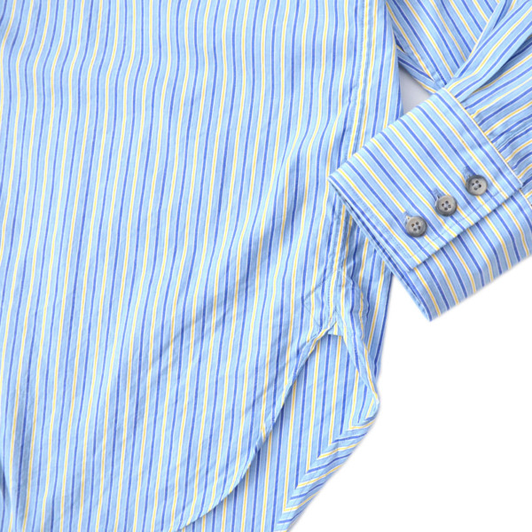 Marvine Pontiak shirt makers /// Regular Collar 3 Button SH Blue × Yellow ST 02