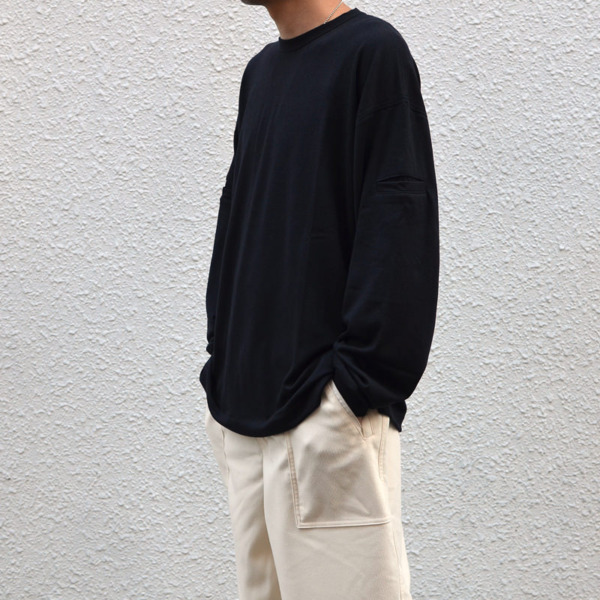 tone /// Air wool long sleeve shirts D.Navy 04