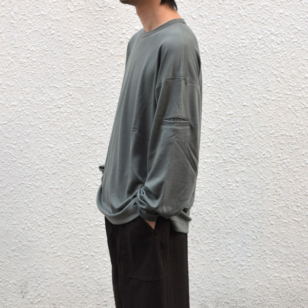 tone /// Air wool long sleeve shirts Sage Green 04
