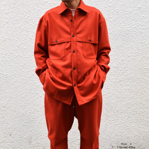 URU /// WOOL JERSEY LONG SLEEVE SHIRTS Orange 04