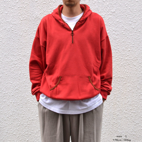 Sasquatchfabrix. /// TALISMAN HALF ZIP SWEAT HOODIE Red 04