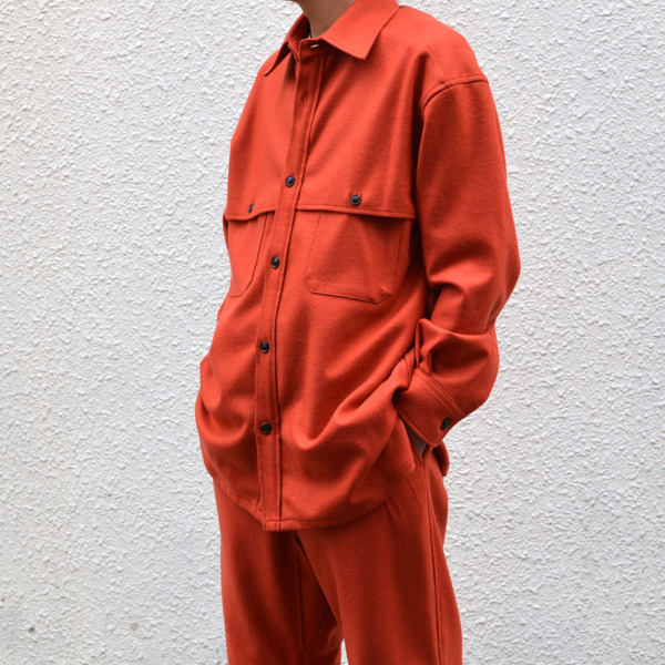 URU /// WOOL JERSEY LONG SLEEVE SHIRTS Orange 05