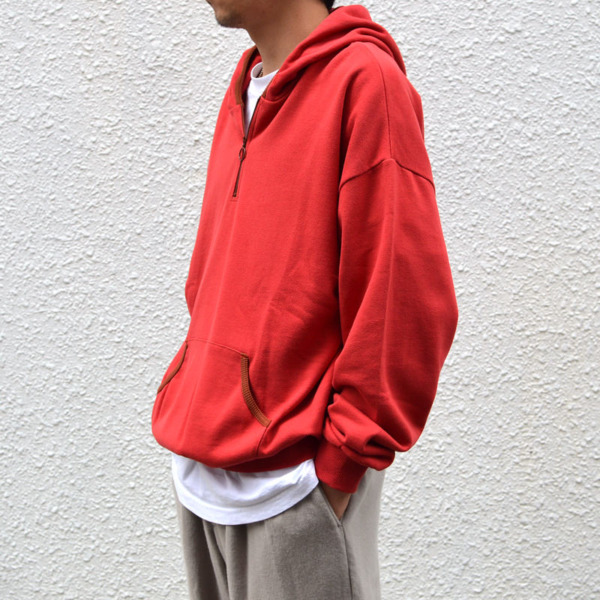 Sasquatchfabrix. /// TALISMAN HALF ZIP SWEAT HOODIE Red 05