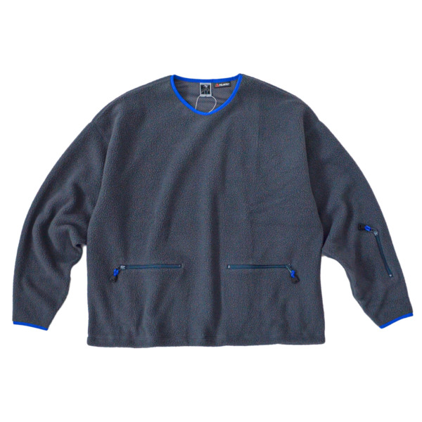 NOROLL /// FLEECE V NECK SWEATER Grey 01