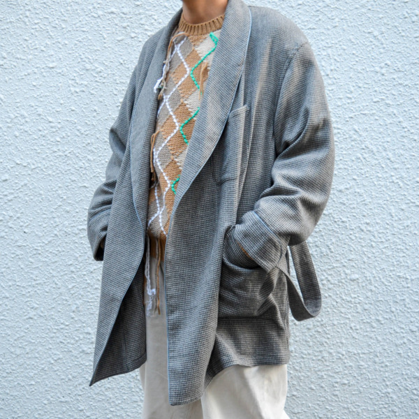 HOMELESS TAILOR /// SHORT ROBE Gray Mix 05