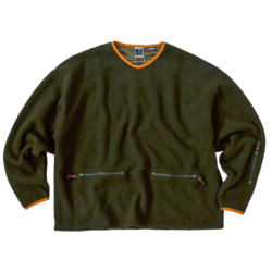 NOROLL /// FLEECE V NECK SWEATER Brown