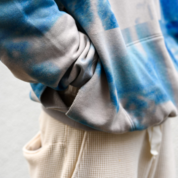 Sasquatchfabrix. /// CYANOTYPES SWEAT HOODIE Light Gray × Cyanotype 06