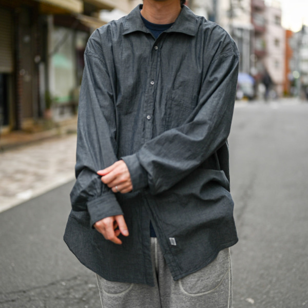 Marvine Pontiak shirt makers /// Italian Collar SH Black Chambray 05