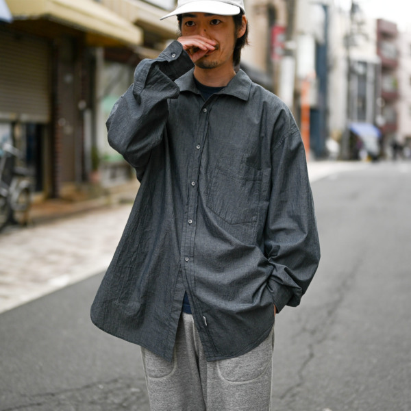 Marvine Pontiak shirt makers /// Italian Collar SH Black Chambray 06