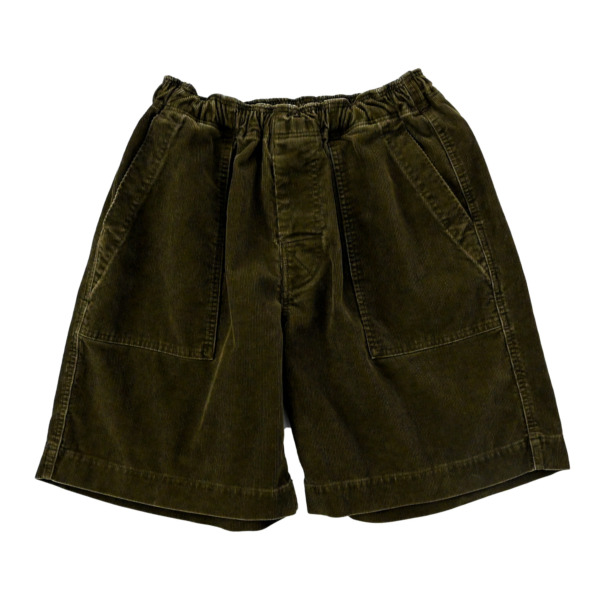 COMFORTABLE REASON /// Fade Cord Baker Shorts Olive 01