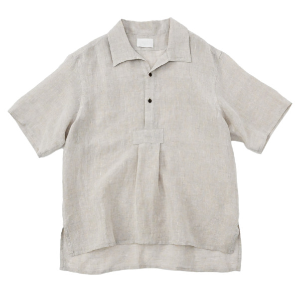 URU /// OPEN COLLAR S/S SHIRTS Natural 01