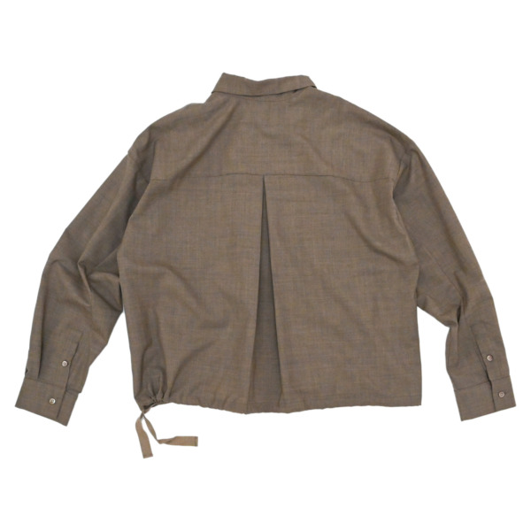 our /// Wool Half zip Shirts Brown 02