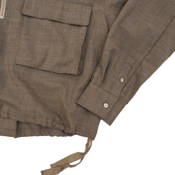 our /// Wool Half zip Shirts Brown 03