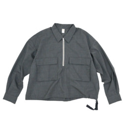 our /// Wool Half zip Shirts Brown