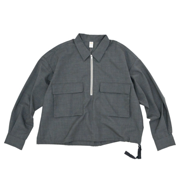 our /// Wool Half zip Shirts Gray 01