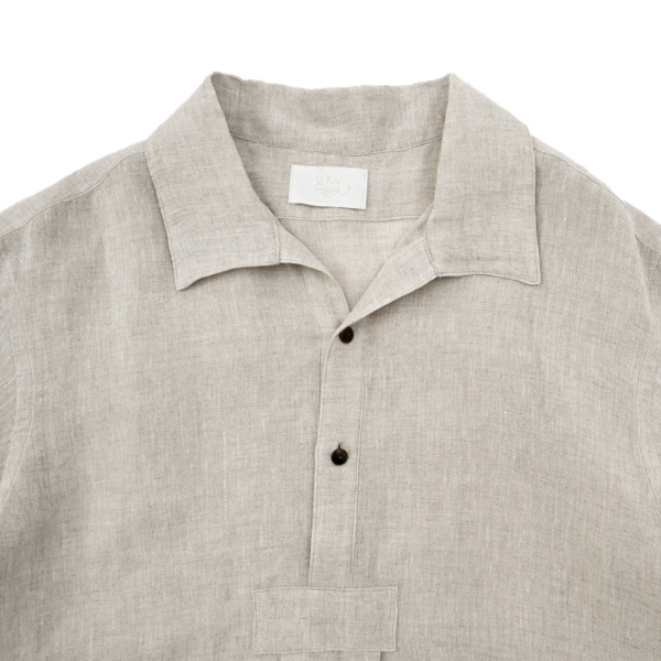 URU /// OPEN COLLAR S/S SHIRTS Natural 02