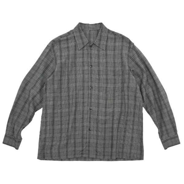 URU /// OPEN COLLAR L/S SHIRTS Brown 01