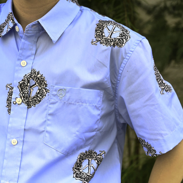 sexhippies /// Rove Bone Short Sleeve Button Up Blue 03