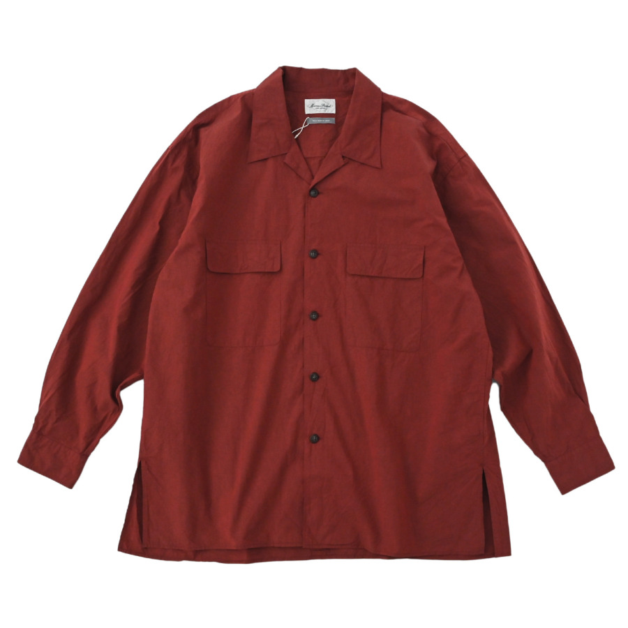 Marvine Pontiak shirt makers (Open Collar SH Beige Bordeaux) 通販 