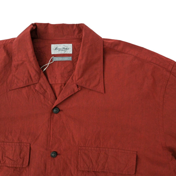 Marvine Pontiak shirt makers /// Open Collar SH Beige Bordeaux 02