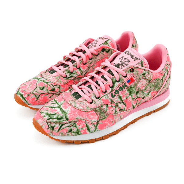 LQQK STUDIO × Reebok /// Classic Leather Bubble Gum Pink Leaf Camo 01