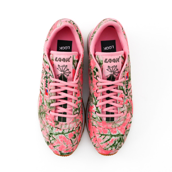 LQQK STUDIO × Reebok /// Classic Leather Bubble Gum Pink Leaf Camo 03