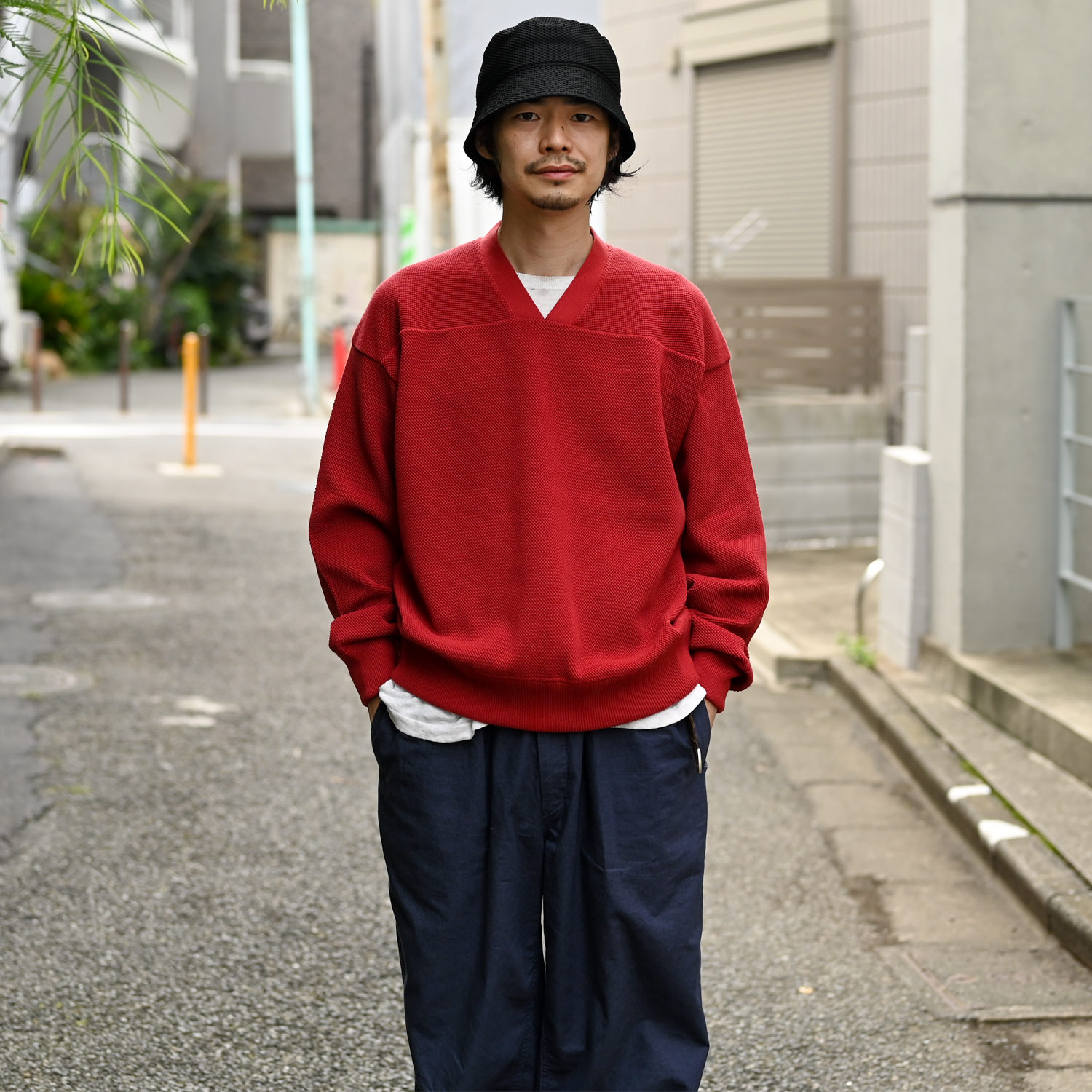 crepuscule (Moss Stitch V Neck Red) 通販 ｜ SUPPLY TOKYO online store