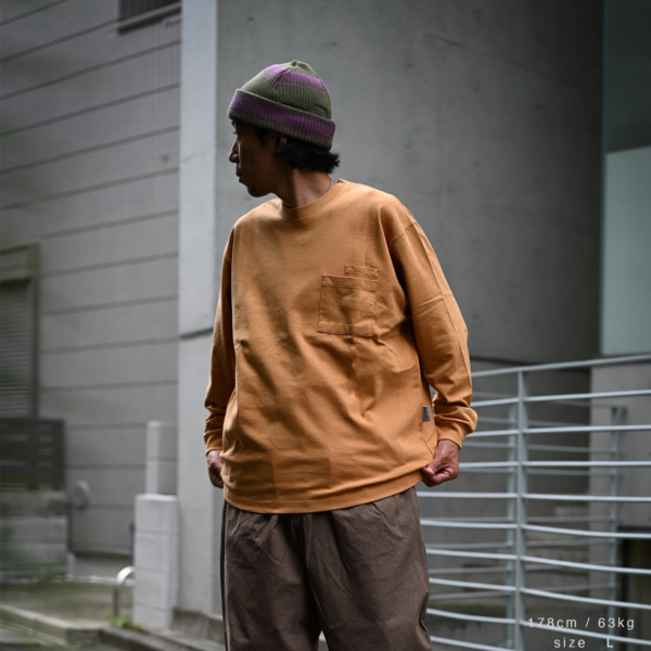 NOROLL /// CARDPOCKET TEE L/S Orange 06