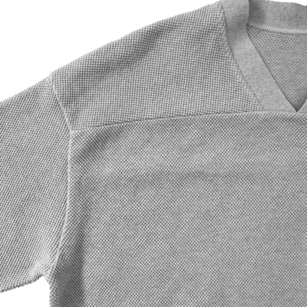 crepuscule /// Moss Stitch V Neck L.Gray 02