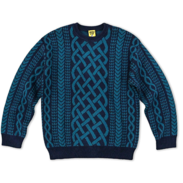 iggy /// Drawn Cableknit Jacquard Sweater Navy 01