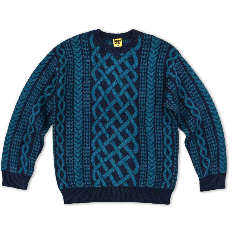 iggy (Drawn Cableknit Jacquard Sweater Navy) 通販 | SUPPLY TOKYO online store