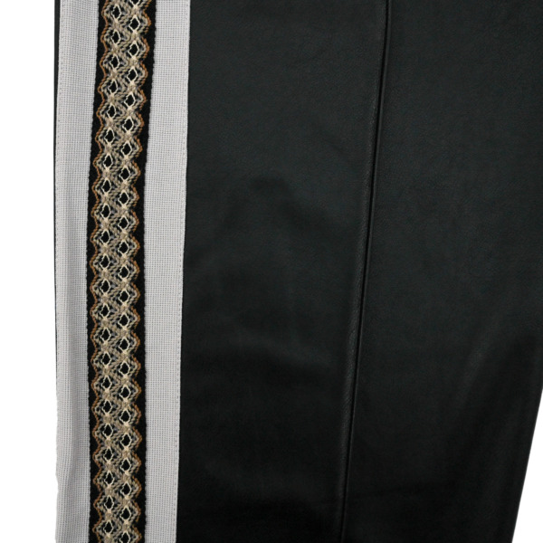 Sasquatchfabrix. /// SYNTHETIC LEATHER TRACK PANTS Black 04