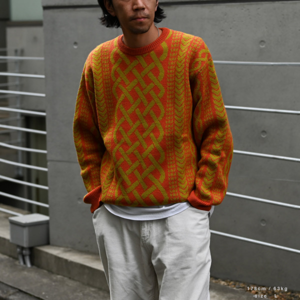 iggy /// Drawn Cableknit Jacquard Sweater Honey 03