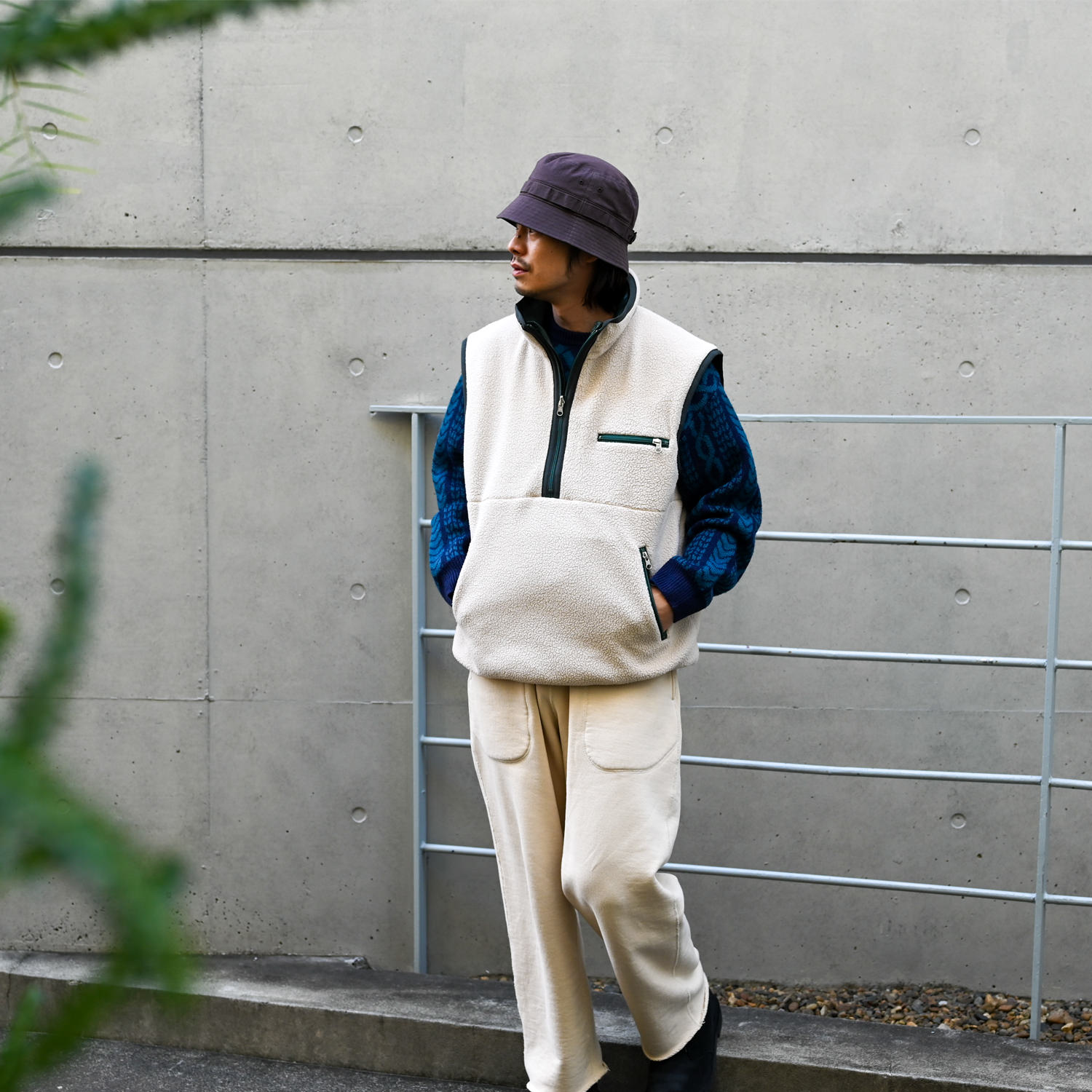 SUPPLY (Polartec 2way Vest Natural × Hunter Green) 通販 ｜ SUPPLY