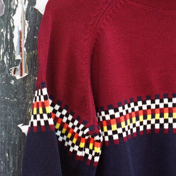 iggy /// Raglan Rolltop Knit Sweater Maroon / Navy 08