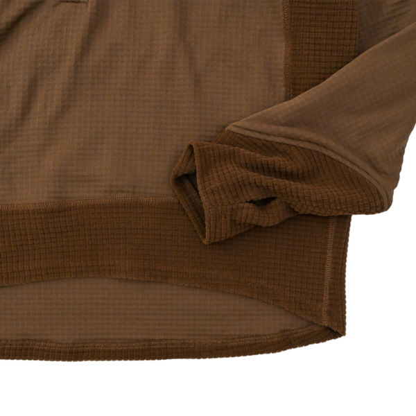 tone /// POLARTEC HALF ZIP HOODED SHIRT Brown 07