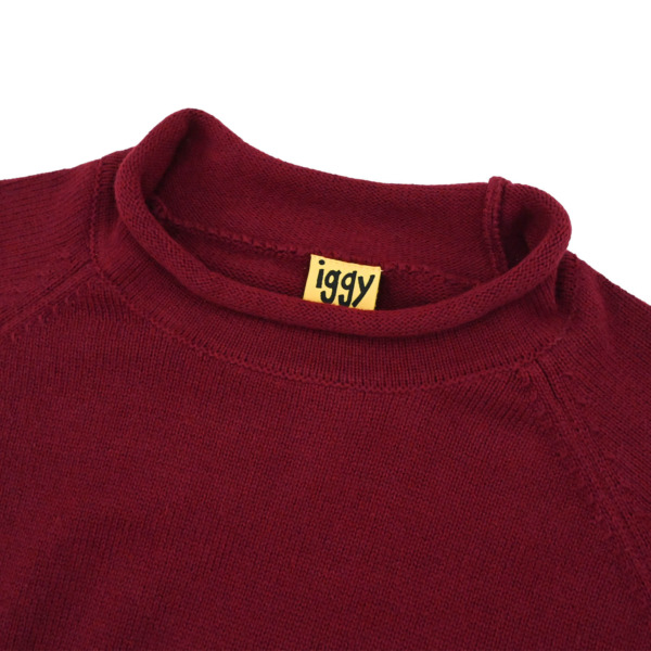 iggy /// Raglan Rolltop Knit Sweater Maroon / Navy 02