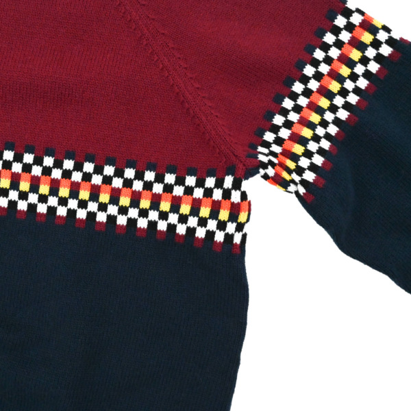 iggy /// Raglan Rolltop Knit Sweater Maroon / Navy 03