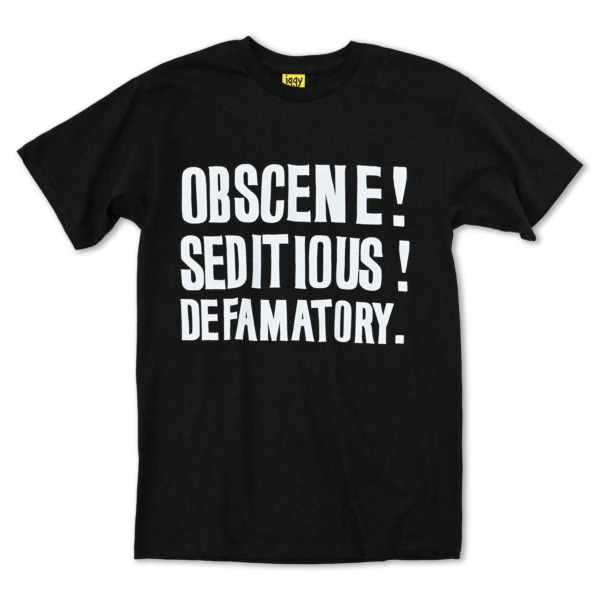iggy /// Obscene Seditious Defamatory T Shirt Black 01