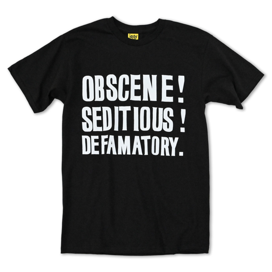 iggy (Obscene Seditious Defamatory T Shirt Black) 通販 | SUPPLY TOKYO online store