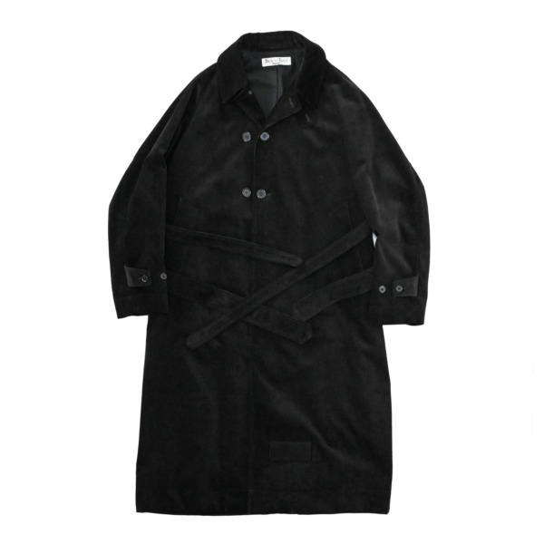 Sick and Tired /// CLASSIC LONG COAT WITH MUFFLER Black Corduroy 01