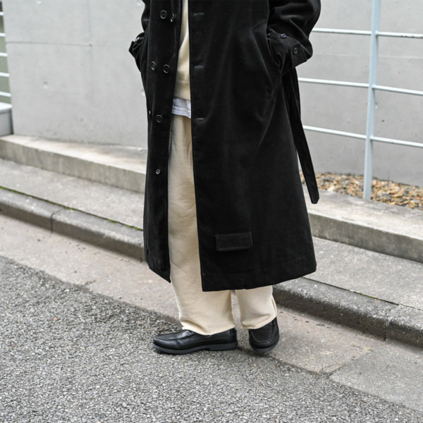 Sick and Tired /// CLASSIC LONG COAT WITH MUFFLER Black Corduroy 012
