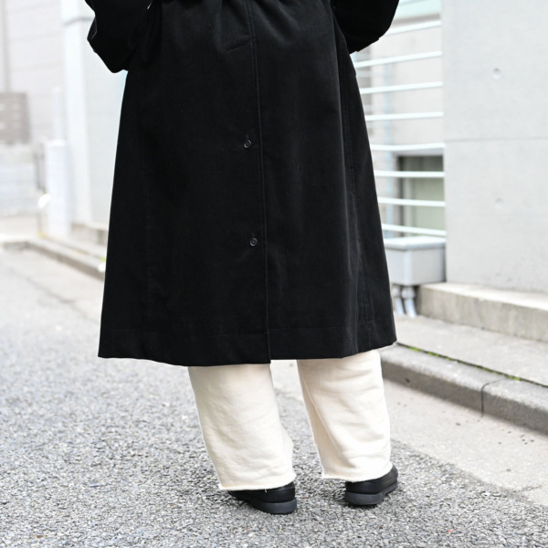 Sick and Tired /// CLASSIC LONG COAT WITH MUFFLER Black Corduroy 013