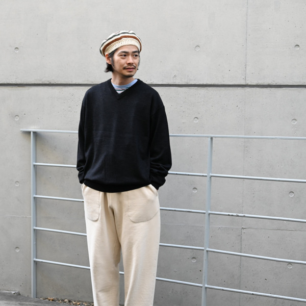 crepuscule × SUPPLY /// Merino Wool V-neck Knit C.Gray 014