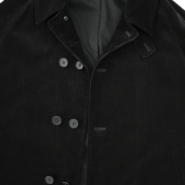 Sick and Tired /// CLASSIC LONG COAT WITH MUFFLER Black Corduroy 02
