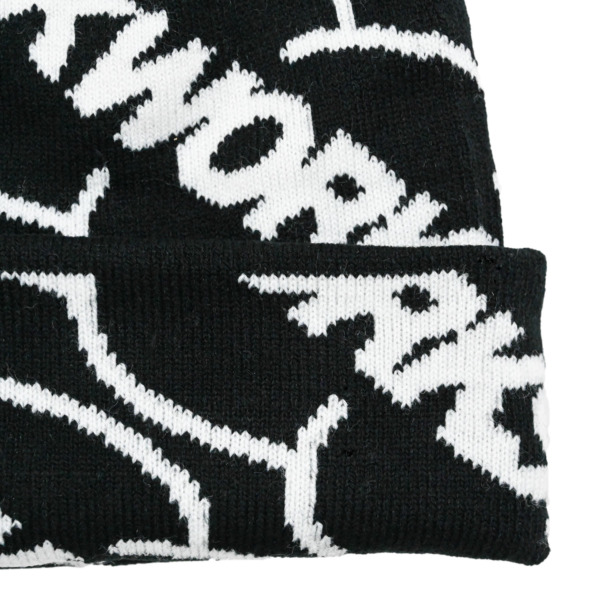 BOOK WORKS /// RECORD LOGO JACQUARD BLACK BEANIE 02