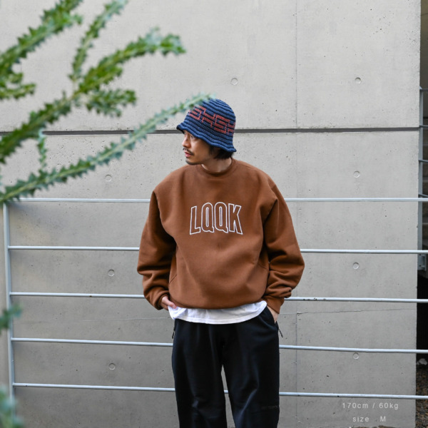 LQQK STUDIO /// LQQK Arc Logo Crewneck Brown 03